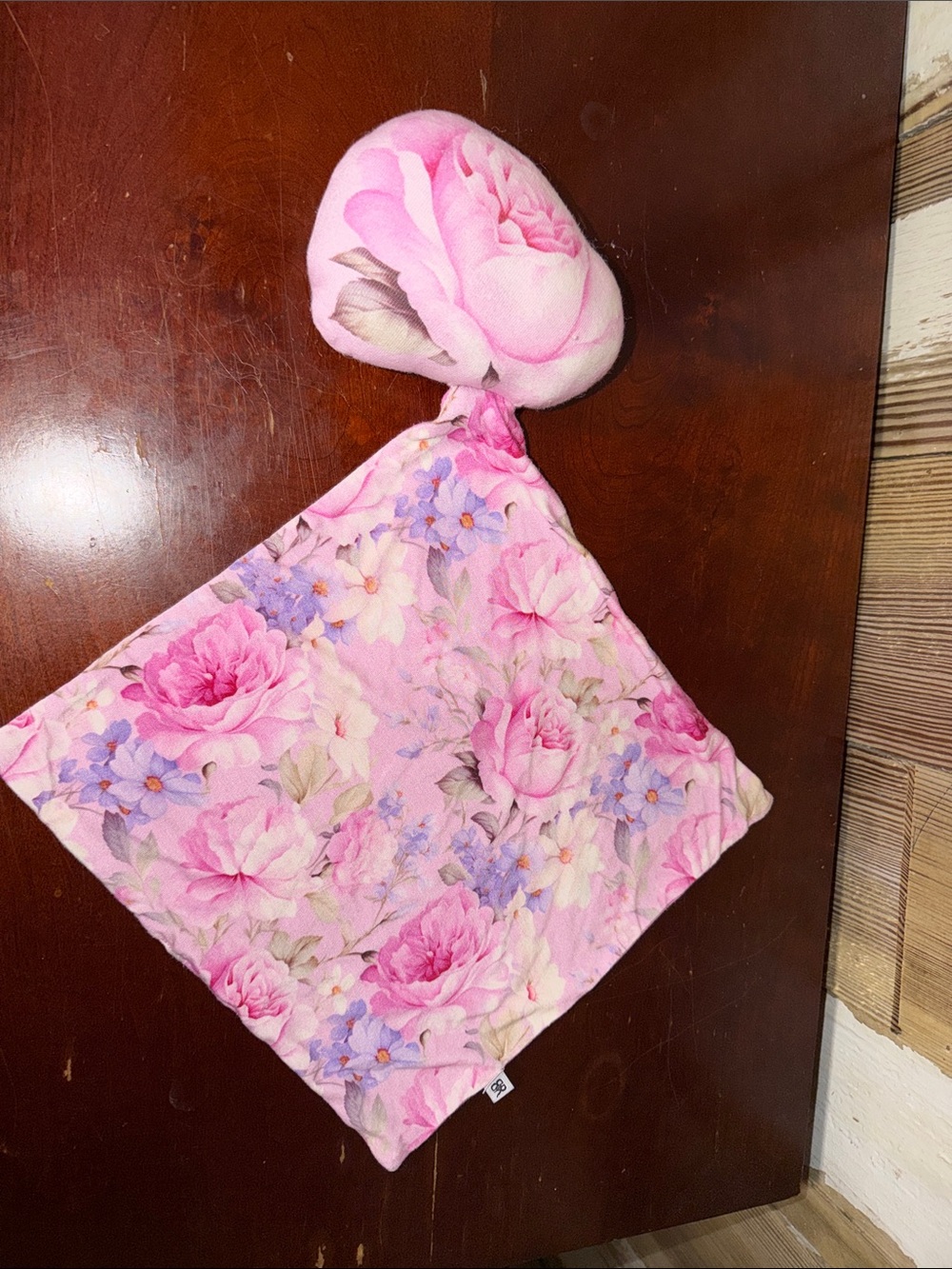 Bums and Roses Floral Pink Baby Lovey Security Blanket - Soft Comfort